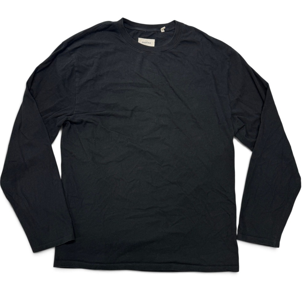 Fear of God Essentials Long Sleeve T-Shirt Mens Large Black Graphic Logo